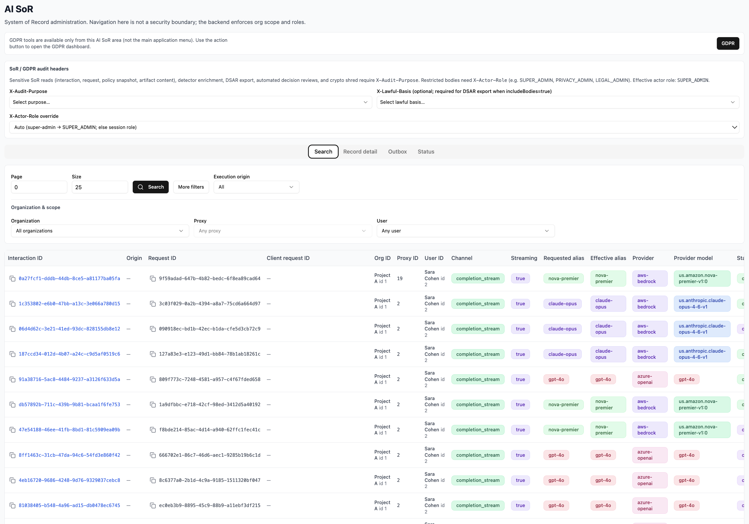 Tokto dashboard: additional analytics view.